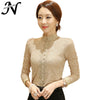 Autumn High Collar Crochet Lace Floral Blouses